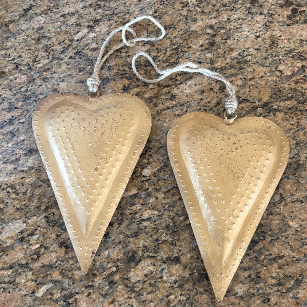 Gold Heart-Shaped Hanging Decor
